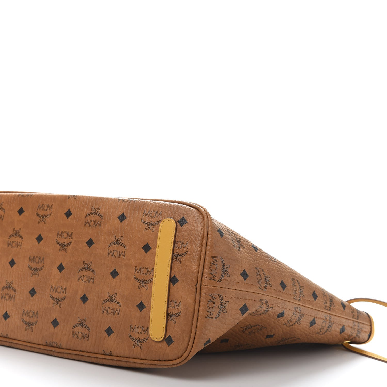 MCM Visetos Medium Liz Reversible Shopper Tote Cognac Yellow 7 of 15