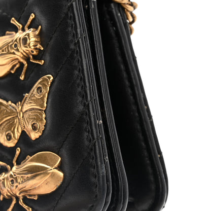 Gucci Calfskin Matelasse Mini Animal Studs GG Marmont Bag Black 10 of 15