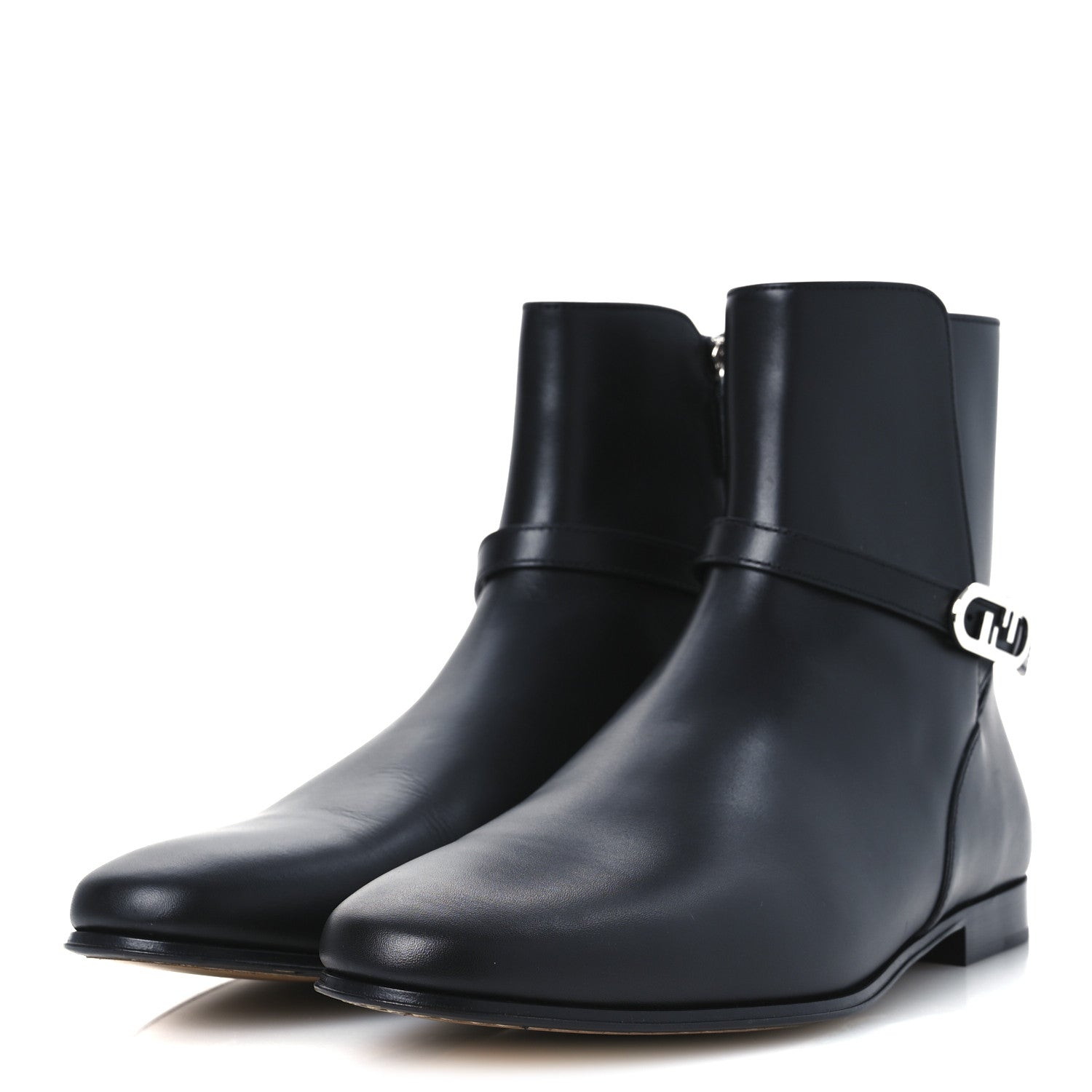 Fendi Vitello O'Lock Mens Ankle Boots 10 Black 4 of 11