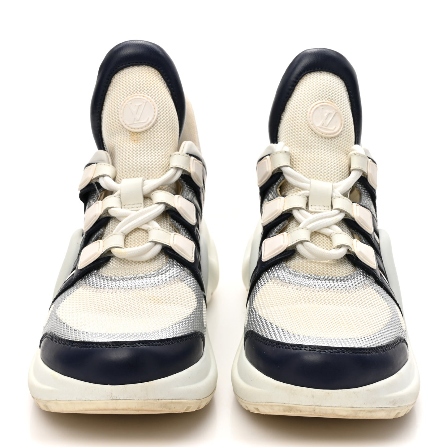 Calfskin Technical Nylon LV Archlight Sneaker 36.5 White Blue Pink