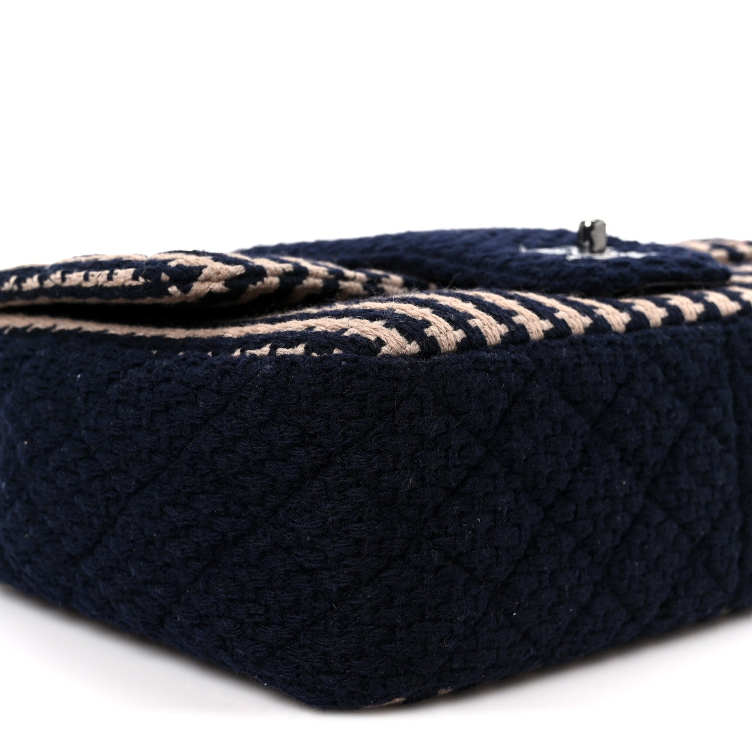 Chanel Tweed Medium Elementary Chic Flap Blue Beige 10 of 11