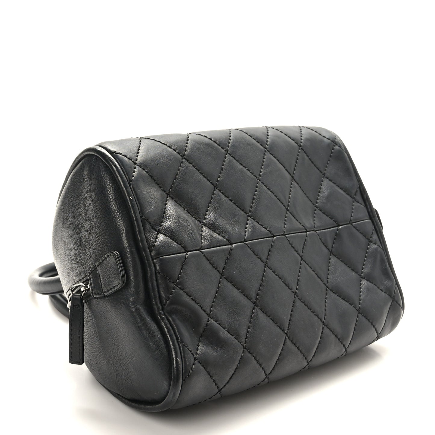 Caviar Quilted Small Bowler Black
