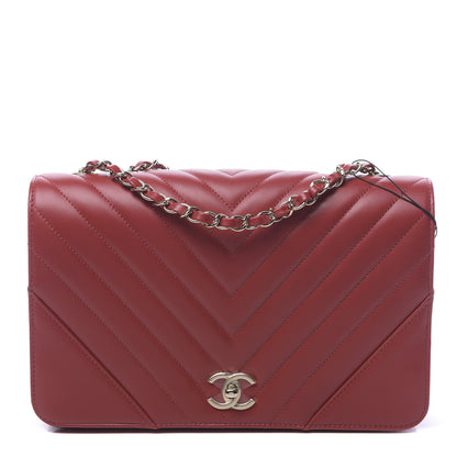 Chanel Calfskin Chevron Quilted Large Statement Flap Red 1 of 11
