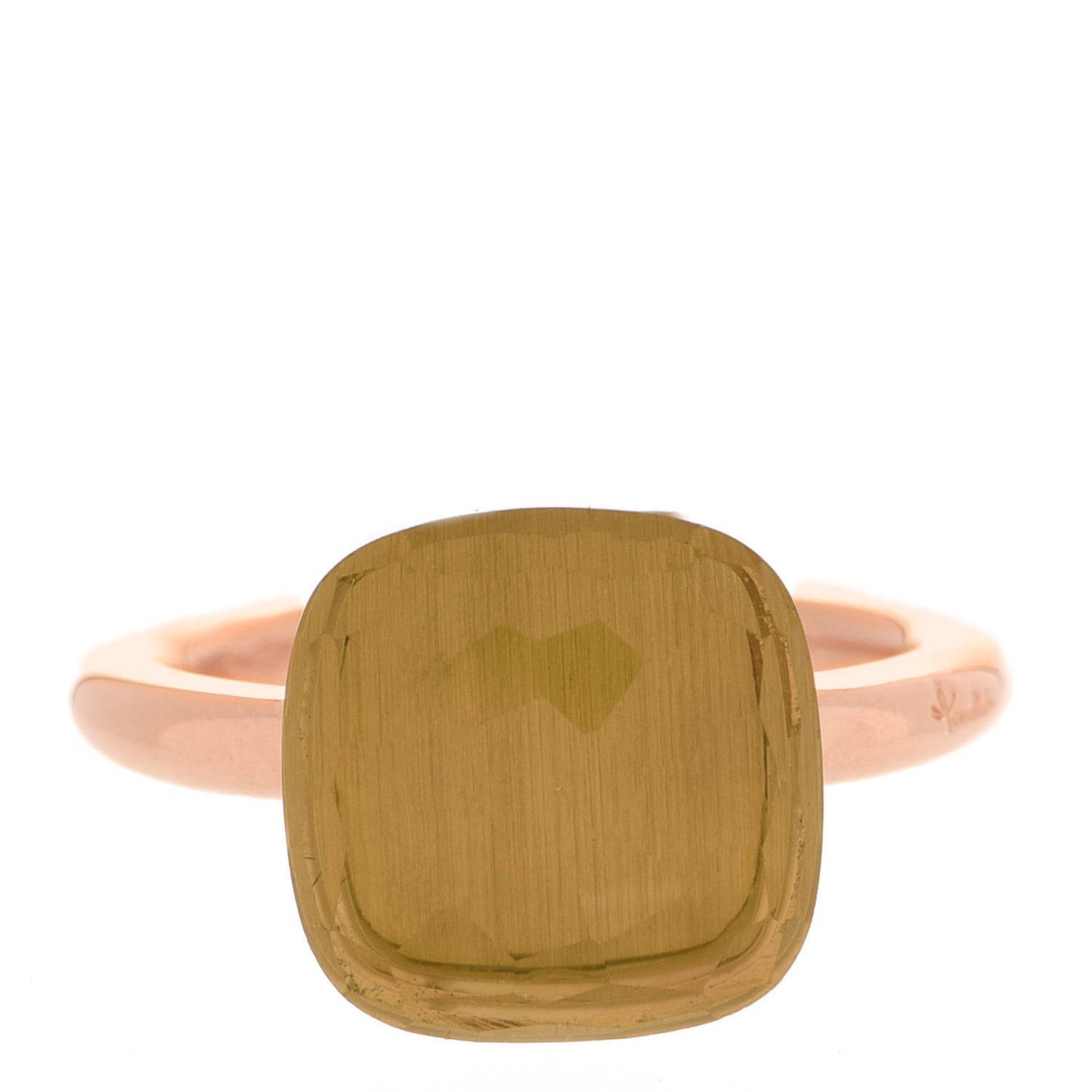18K Rose Gold Lemon Quartz Classic Nudo Ring 52 6