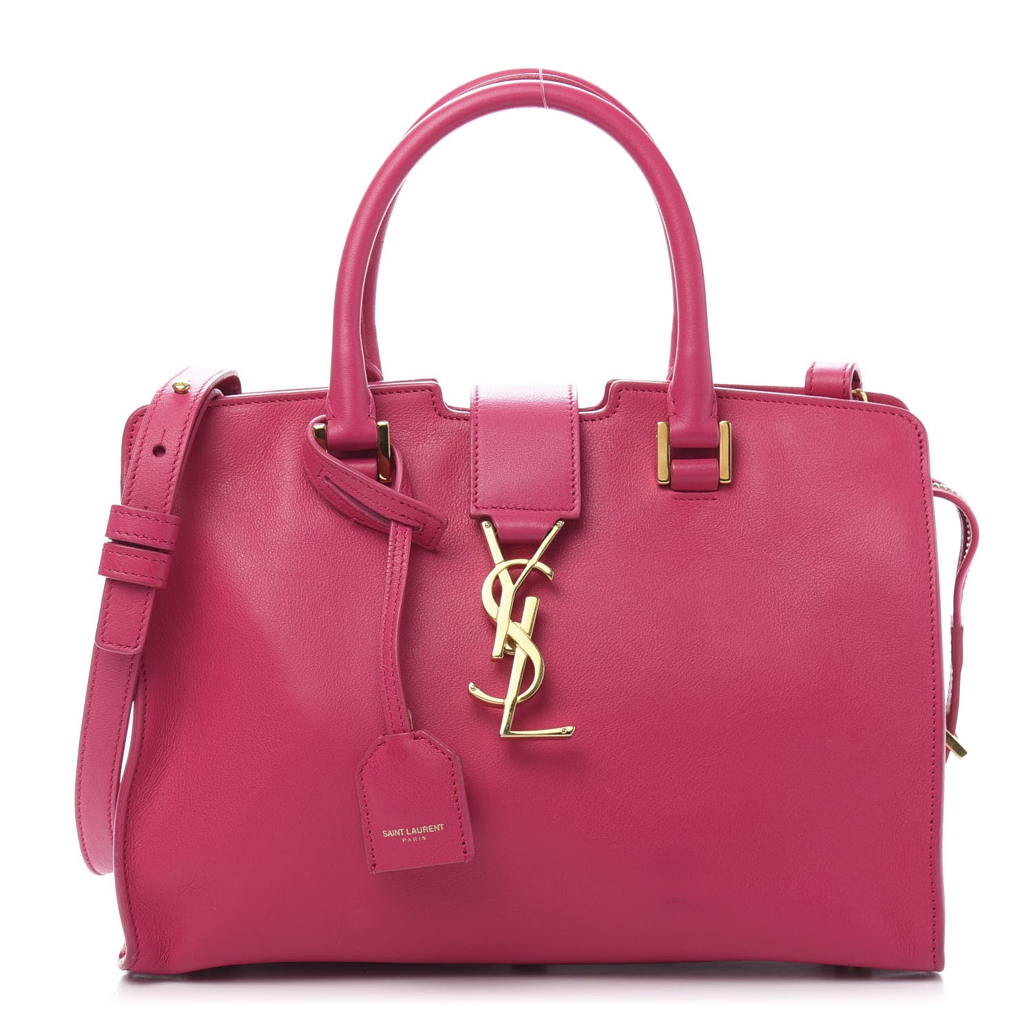 Saint Laurent Calfskin Monogram Baby Cabas Fuchsia 1 of 12