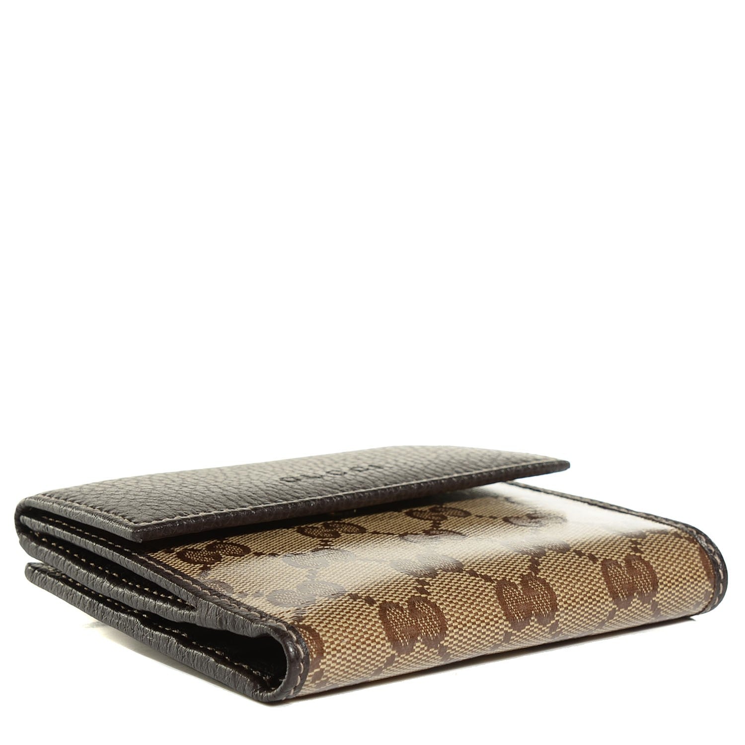 Gucci Crystal Monogram French Flap Wallet Dark Brown 4 of 9