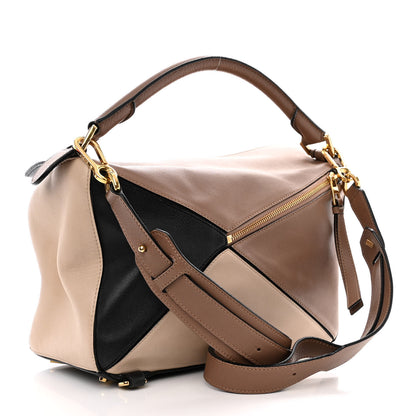 Loewe Calfskin Medium Puzzle Bag Sand Hazelnut Ash 3 of 21