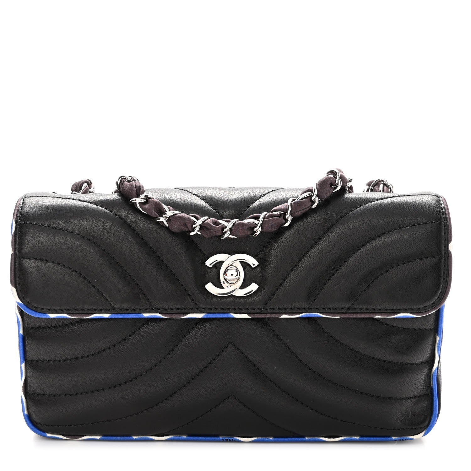 Chanel Lambskin Quilted Single Flap Black Multicolor 1 of 9
