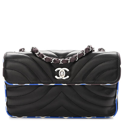 Chanel Lambskin Quilted Single Flap Black Multicolor 1 of 9