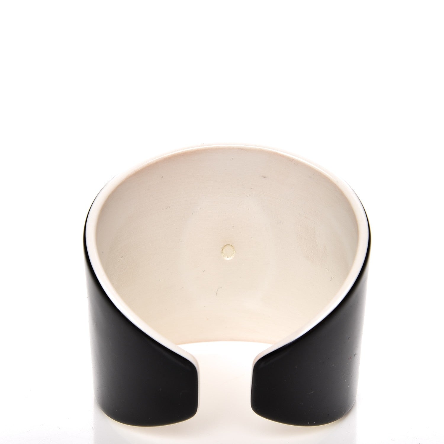 Chanel Resin CC Wide Cuff Black White 3 of 4