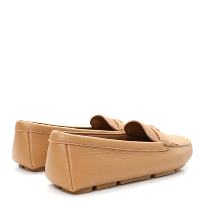 Prada Cervo Triangle Driving Loafer 39.5 Naturale 5 of 10