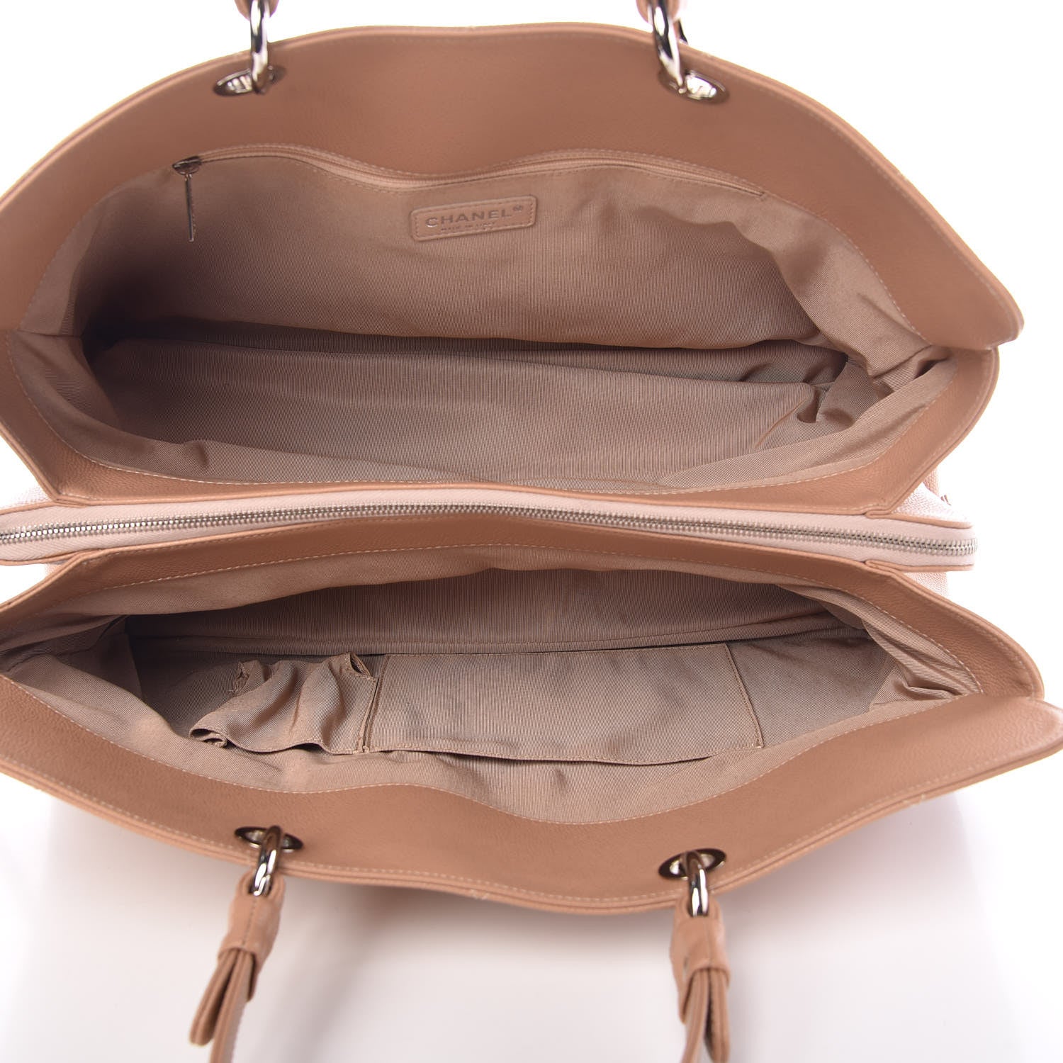 Chanel Soft Caviar Quilted Large CC Timeless Tote Beige 5 of 13