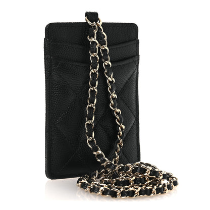 Chanel Caviar Quilted Card Holder On Chain Black 3 of 12