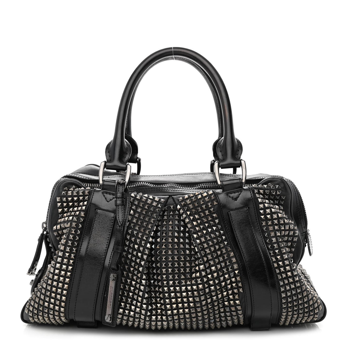 Prorsum Calfskin Studded Knight Satchel Black