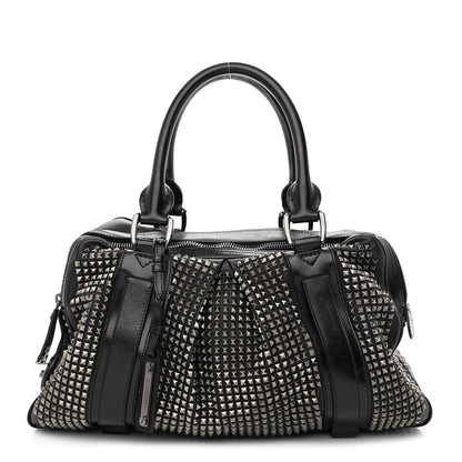 Burberry Prorsum Calfskin Studded Knight Satchel Black 1 of 12