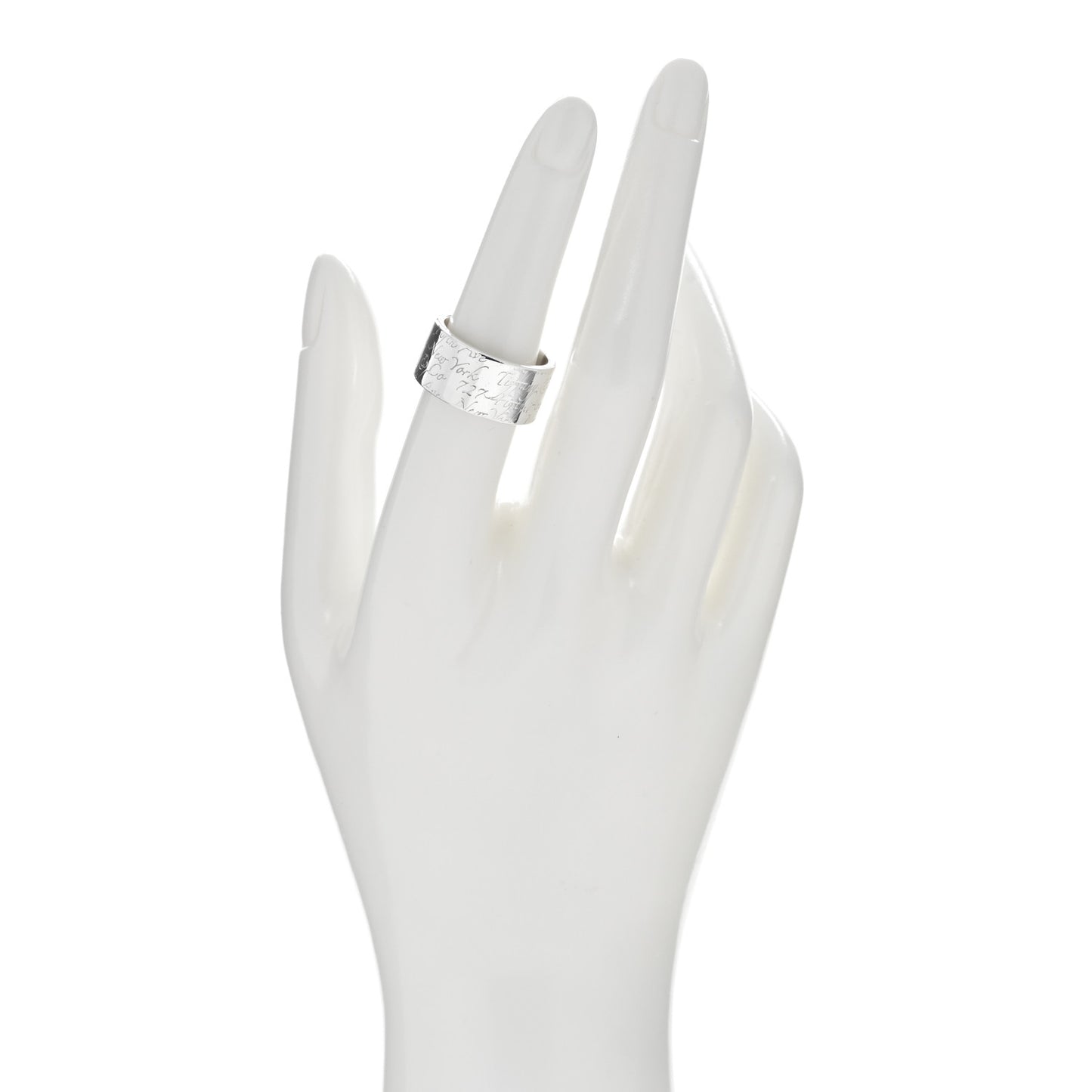 Sterling Silver 10mm Notes Wide Ring 54 7