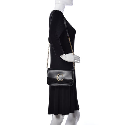 Chloe Calfskin Suede C Clutch With Chain Black 2 of 10