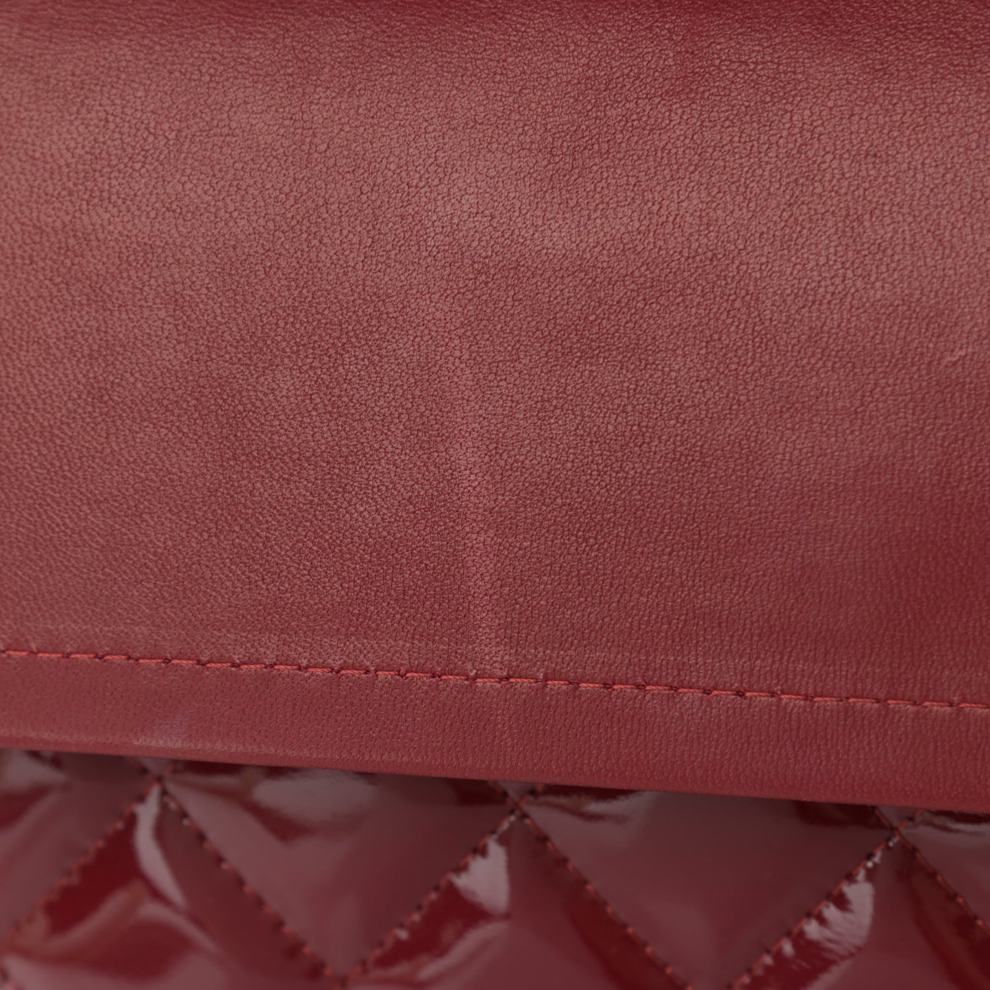 Patent Quilted Maxi Double Flap Red