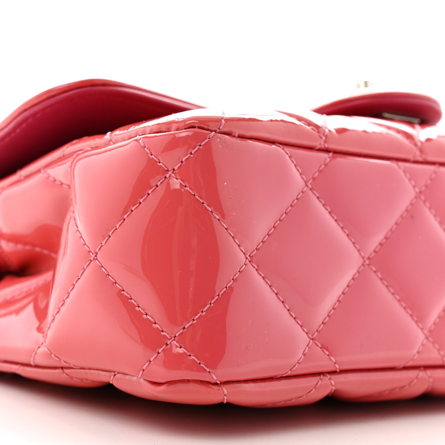 Patent Quilted Small Coco Shine Flap Pink