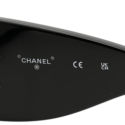 Chanel Acetate CC Logo Square Sunglasses 71628 Black White 6 of 8