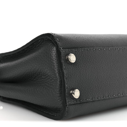 Fendi Cuoio Romano Selleria Bi-Color Mini Peekaboo Iconic Satchel Asfalto Latte 8 of 11