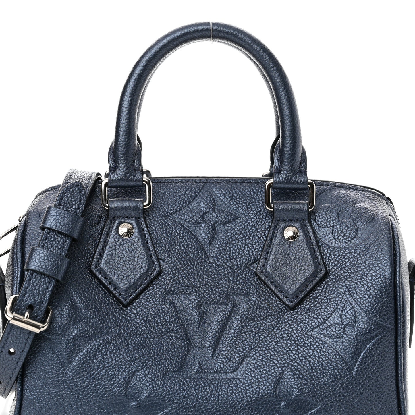 Metallic Empreinte Monogram Giant Speedy Bandouliere 20 Navy Nacre