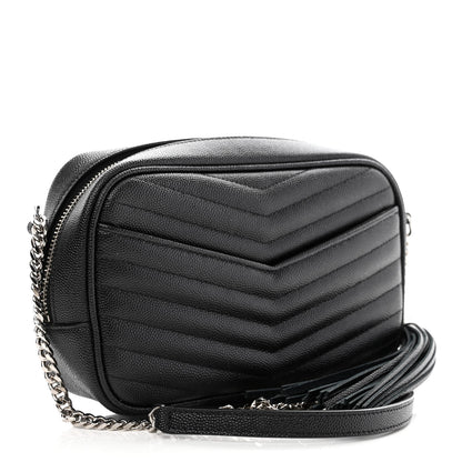 Saint Laurent Grain De Poudre Matelasse Monogram Mini Lou Camera Bag Black 3 of 12