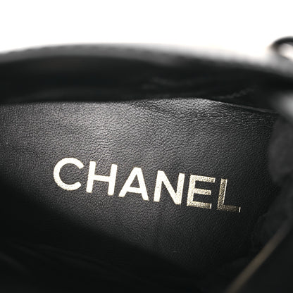 Chanel Calfskin Velvet CC Cap Toe Boots 40 Black 9 of 12