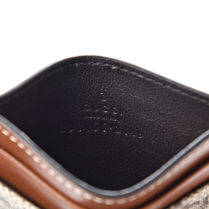 Gucci GG Supreme Monogram Calfskin Card Holder Beige Ebony Cuir 6 of 9