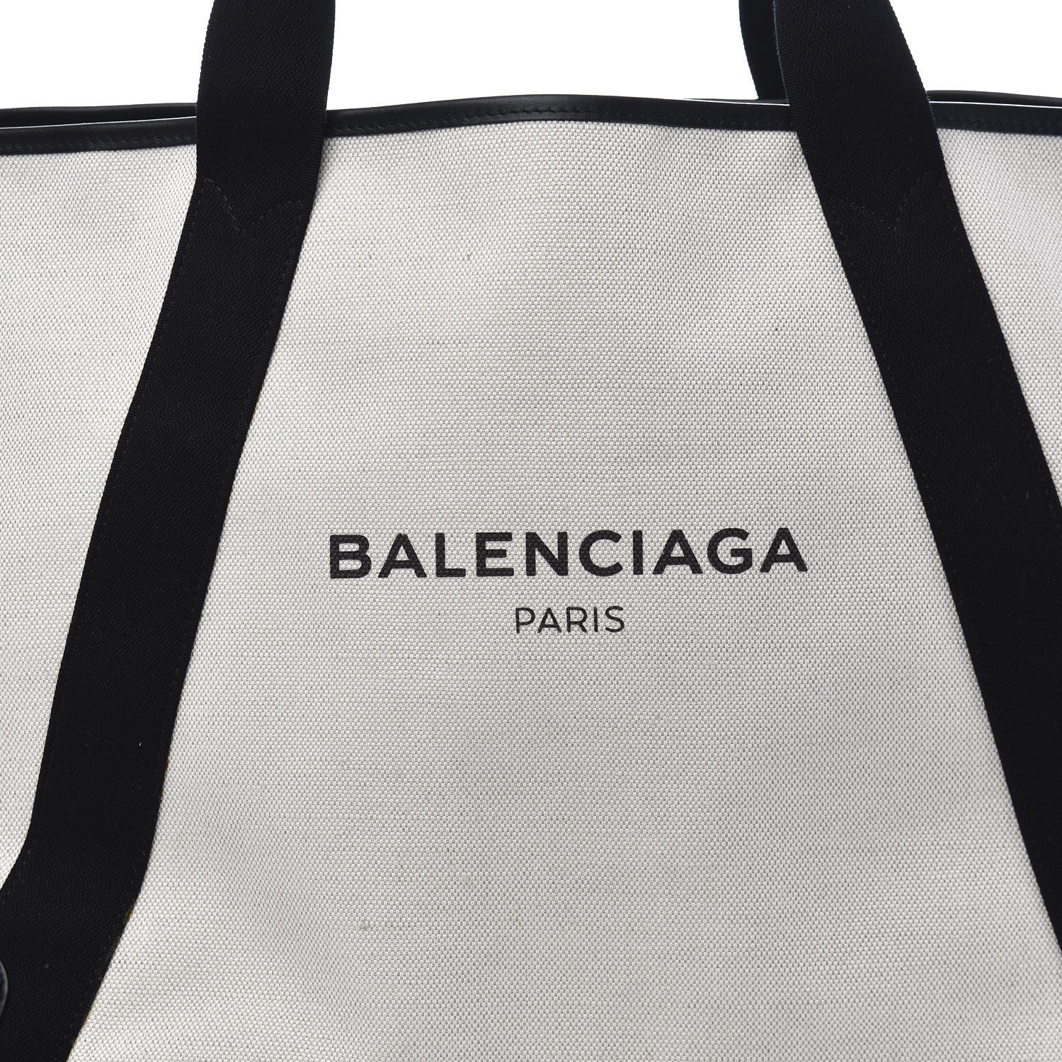 Balenciaga Cotton Canvas Calfskin M Navy Cabas Natural Black 13 of 13