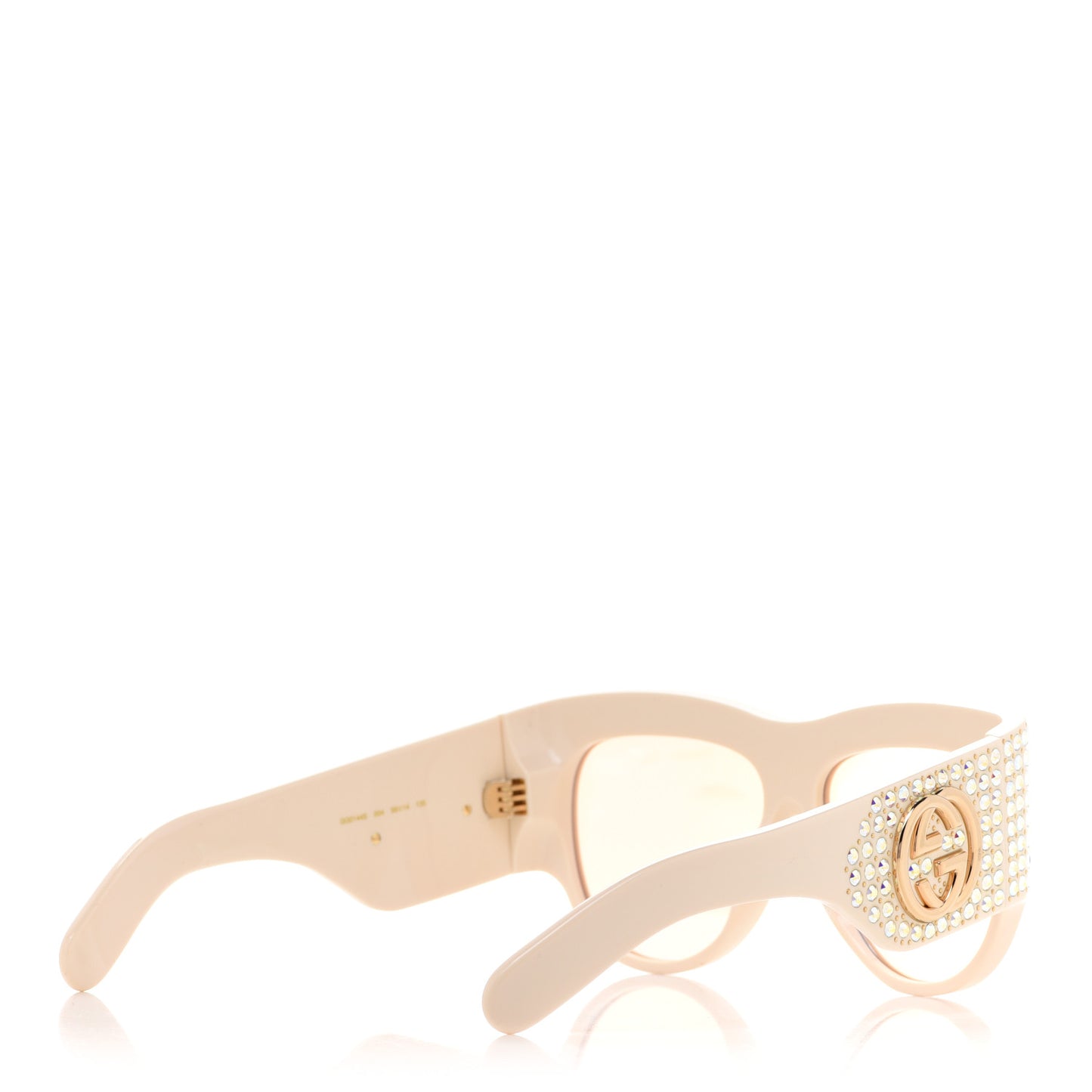 Acetate Crystal Oversize Hollywood Forever Sunglasses GG0144S Ivory