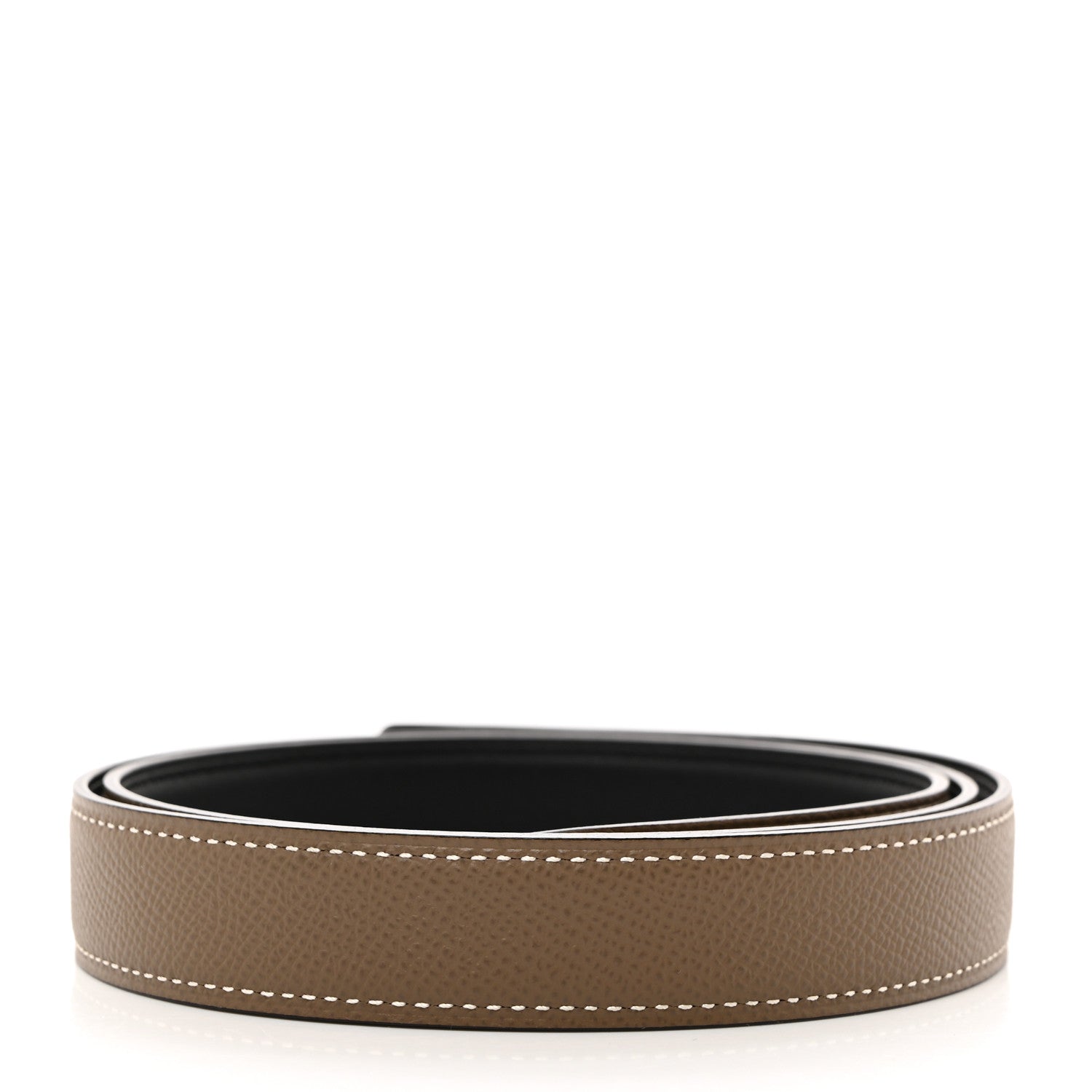 Hermes Swift Epsom 24mm Belt Strap 85 34 Black Etoupe 2 of 8