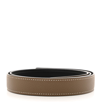 Hermes Swift Epsom 24mm Belt Strap 85 34 Black Etoupe 2 of 8