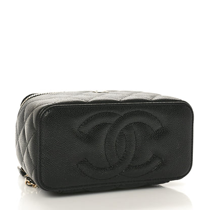 Chanel Caviar Quilted Small Vanity Case With Chain Black 4 of 11