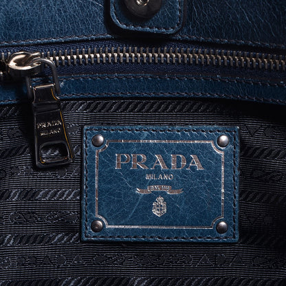 Prada Vitello Shine Tote Denim 6 of 10