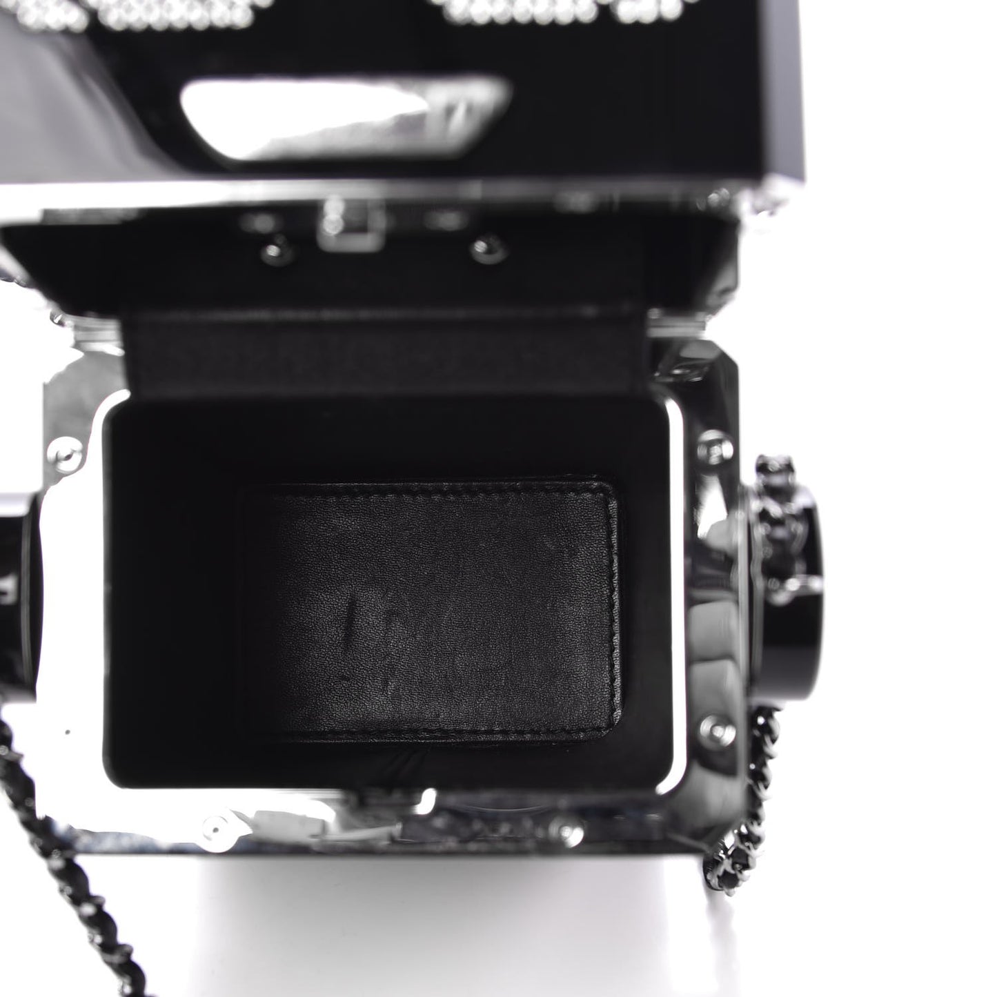 Plexiglass Crystal Robot Minaudiere Clutch Black