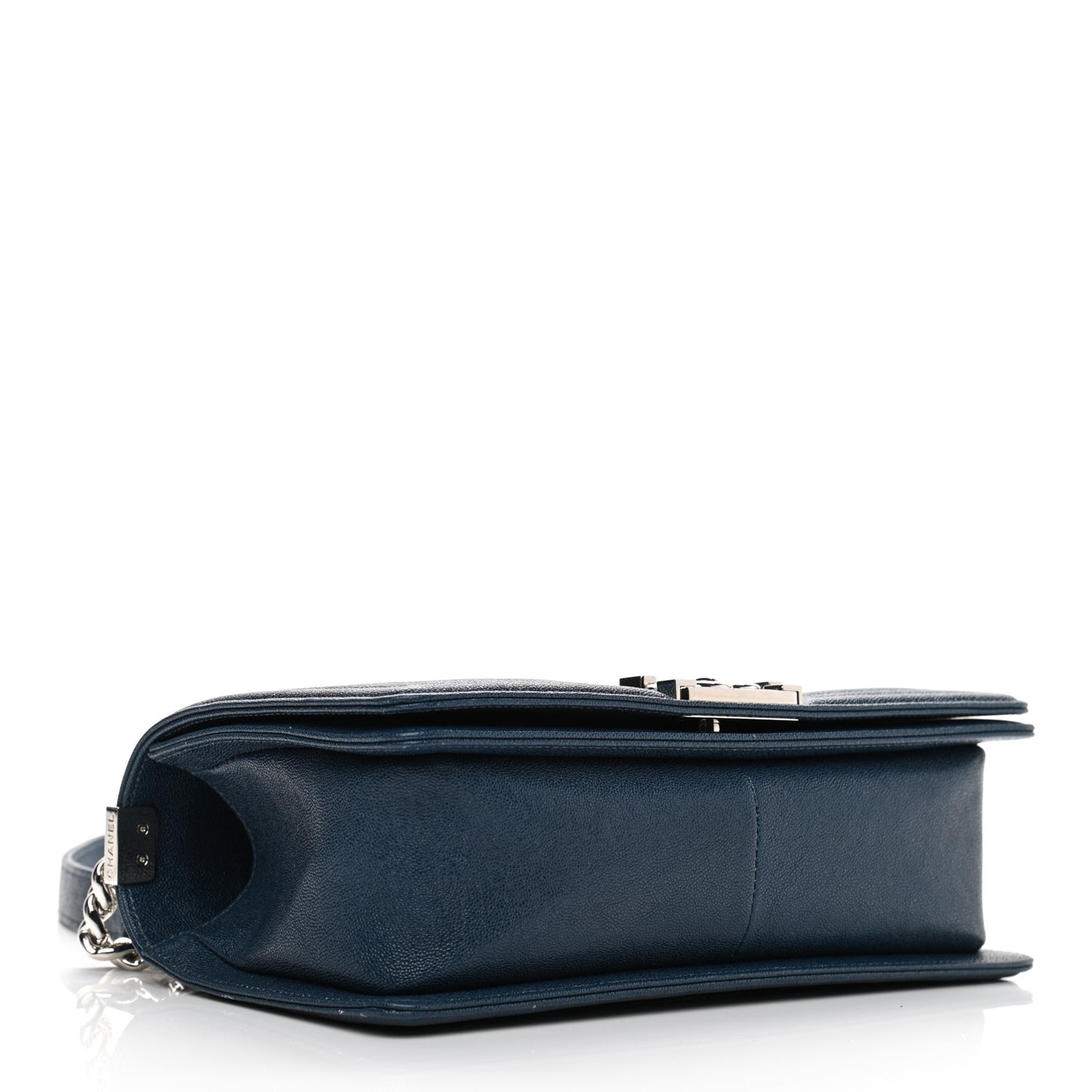 Caviar Quilted Medium Boy Flap Dark Blue