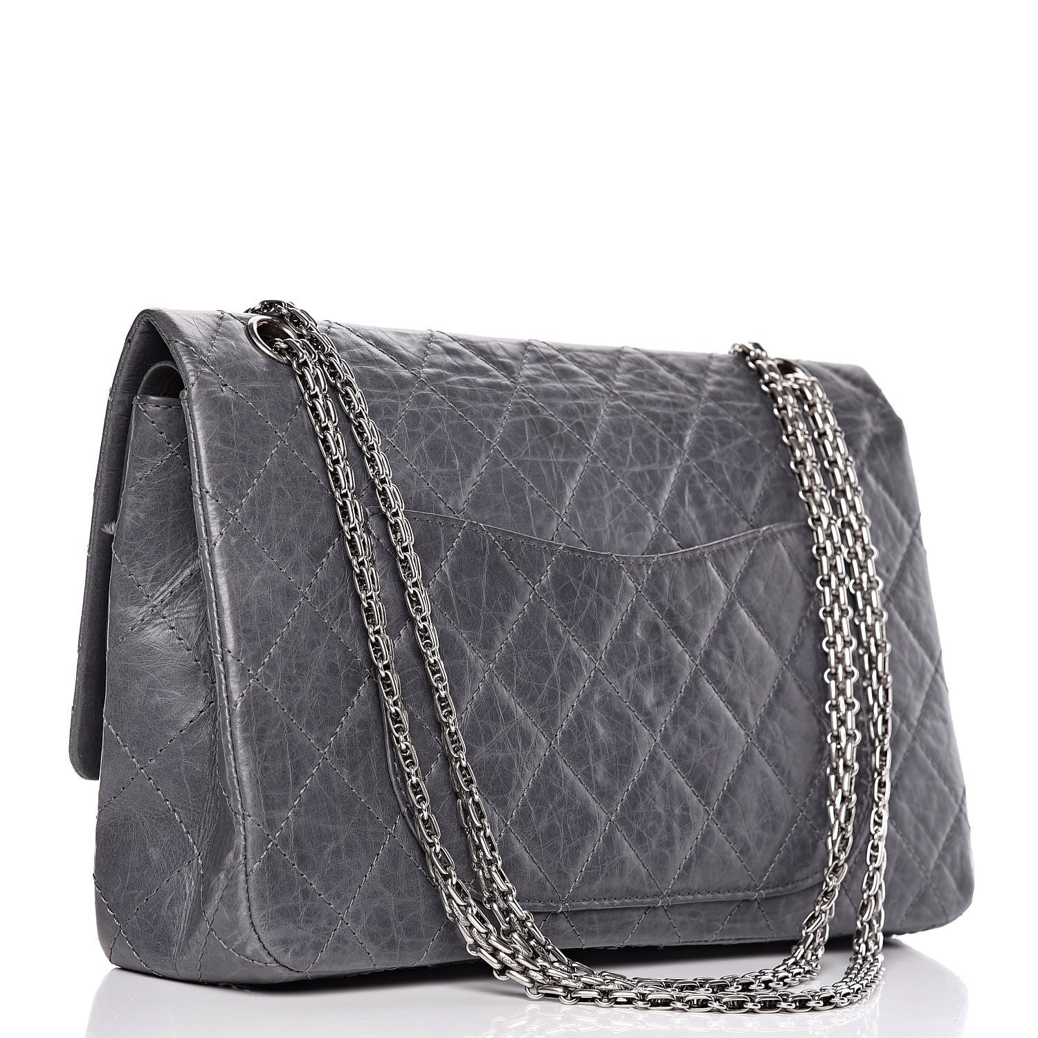Chanel Aged Calfskin Quilted 50th Anniversary 2.55 Reissue 227 Flap Grey 3 of 14