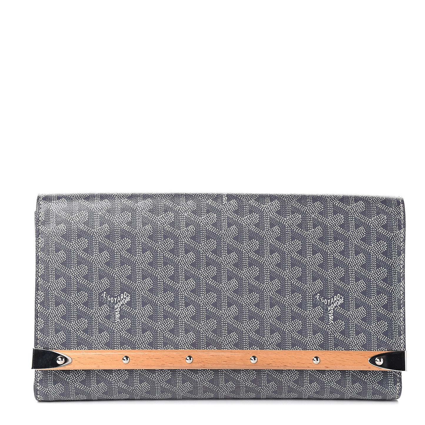Goyardine Monte Carlo Bois Clutch Grey