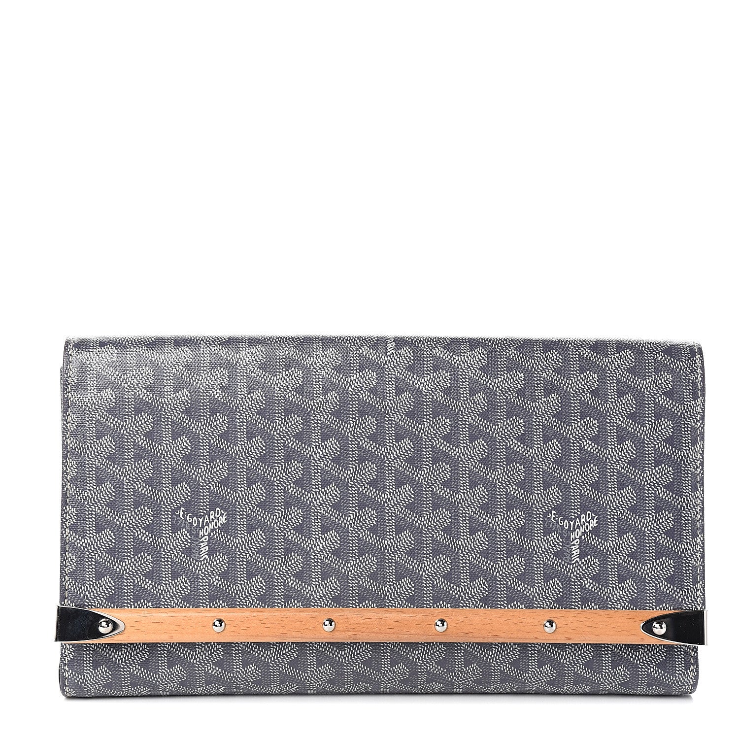 Goyard Goyardine Monte Carlo Bois Clutch Grey 1 of 7