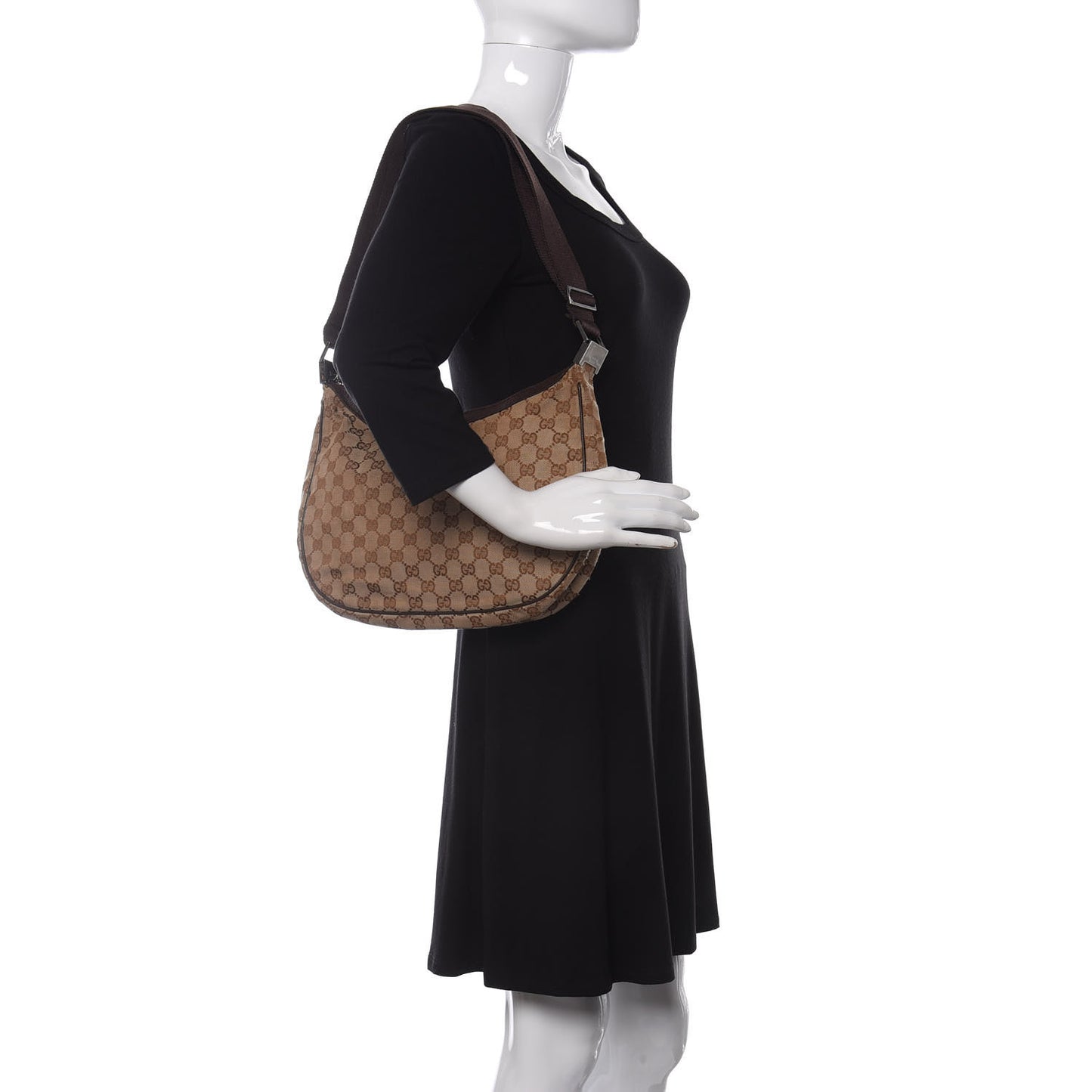 Monogram Medium Half Moon Hobo Dark Brown