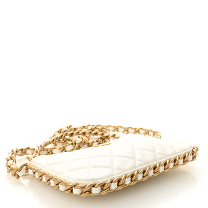 Chanel Lambskin Quilted Chain Around Top Handle Mini Bag White 4 of 10