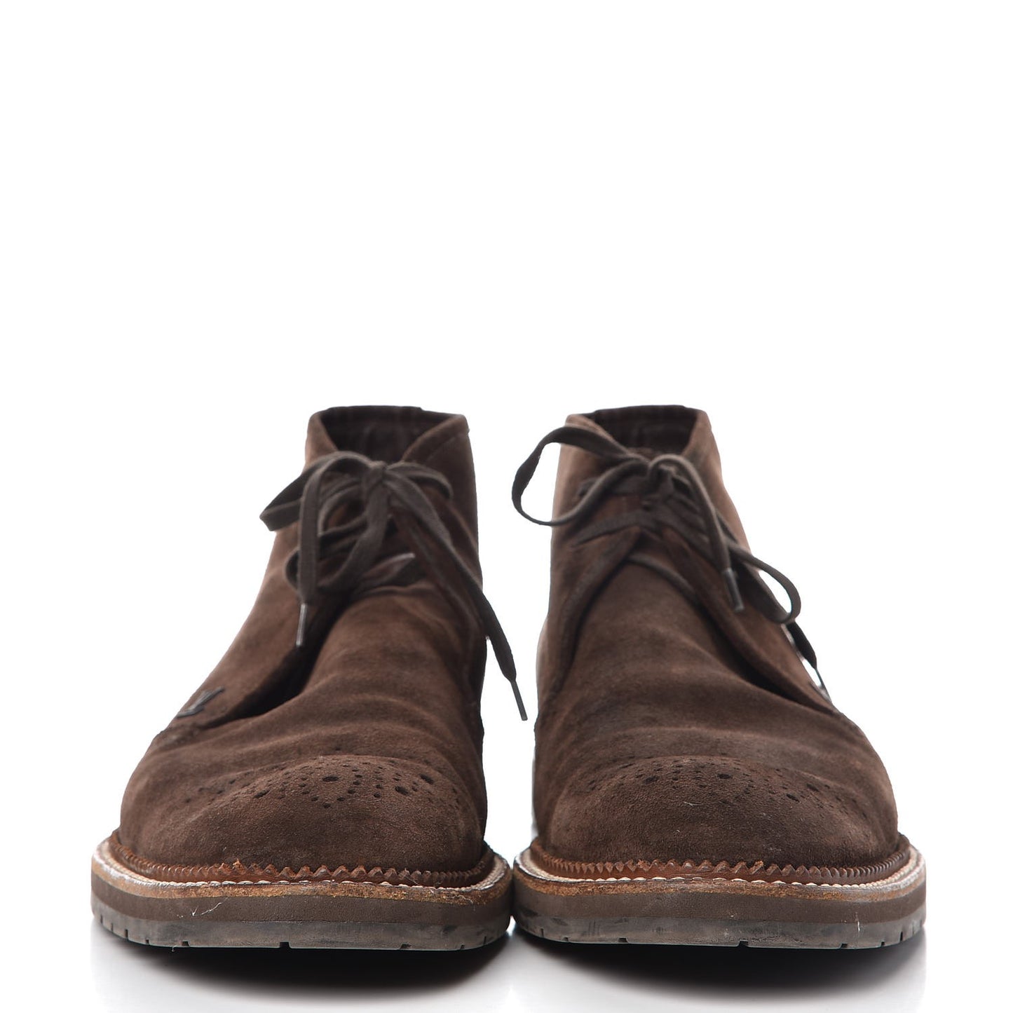 Mens Suede Brogues Boots 9.5 Brown