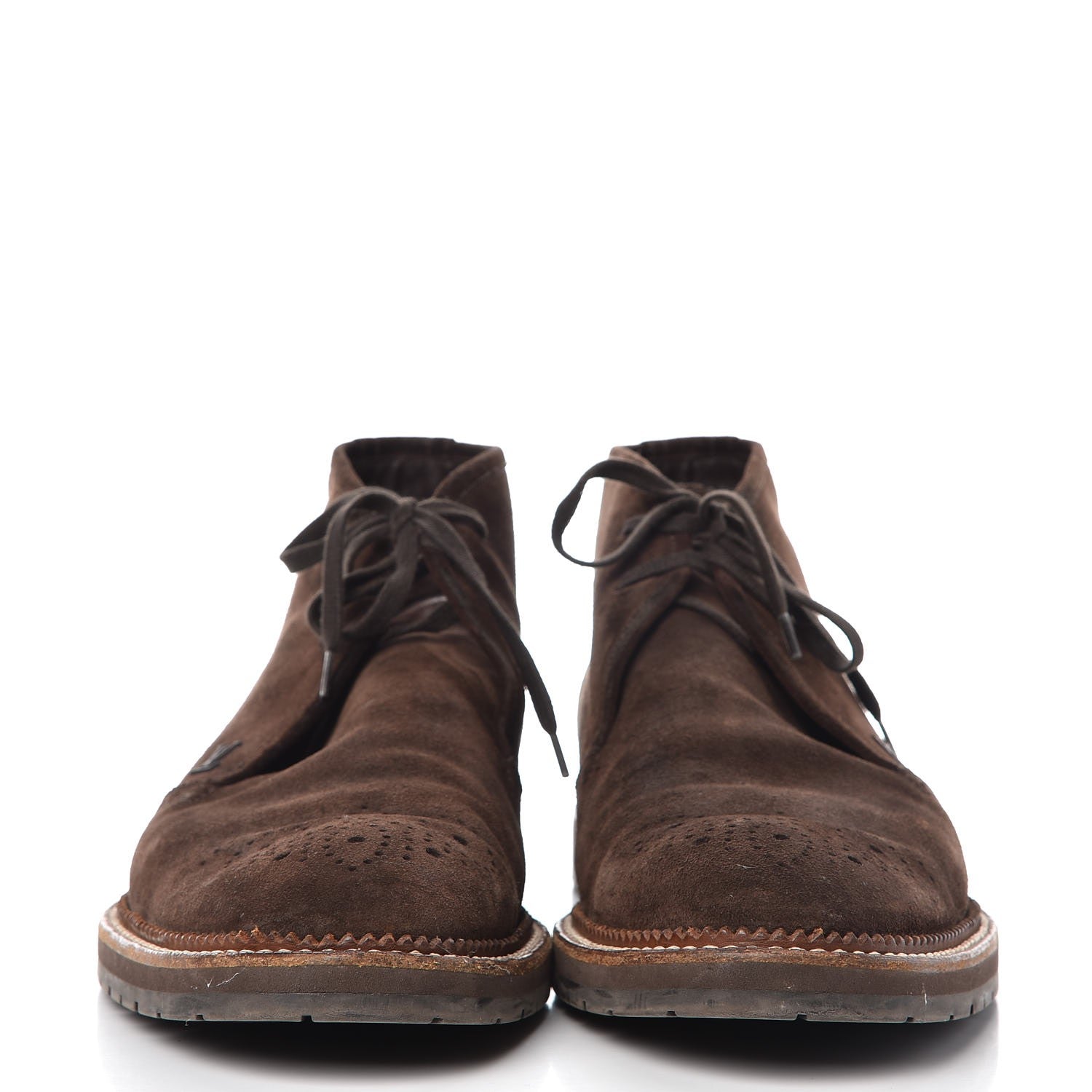 Louis Vuitton Mens Suede Brogues Boots 9.5 Brown 2 of 23