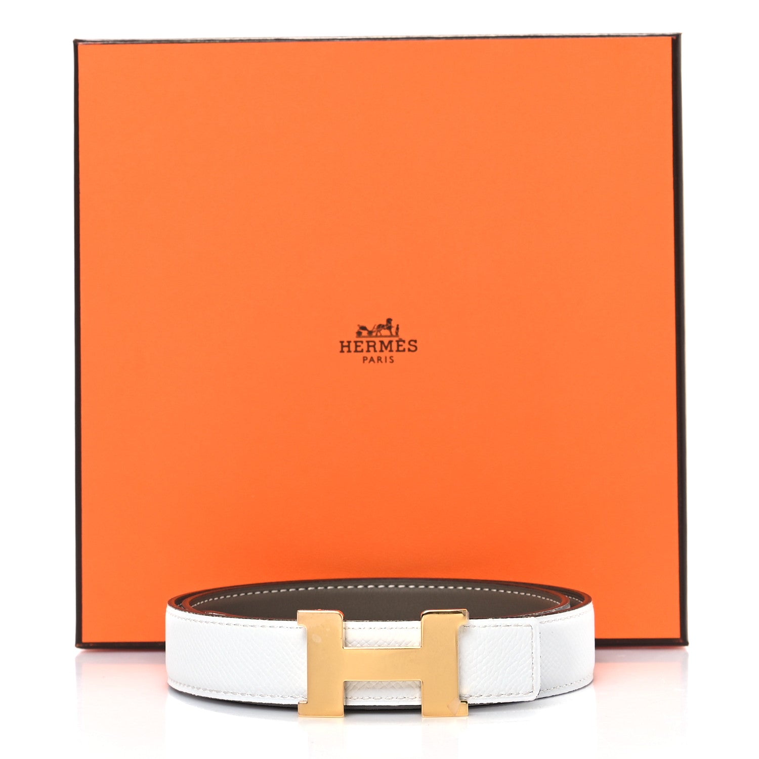 Hermes Epsom Swift 24mm Mini Constance H Belt 75 30 White Etoupe 5 of 5