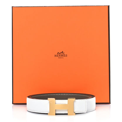 Hermes Epsom Swift 24mm Mini Constance H Belt 75 30 White Etoupe 5 of 5