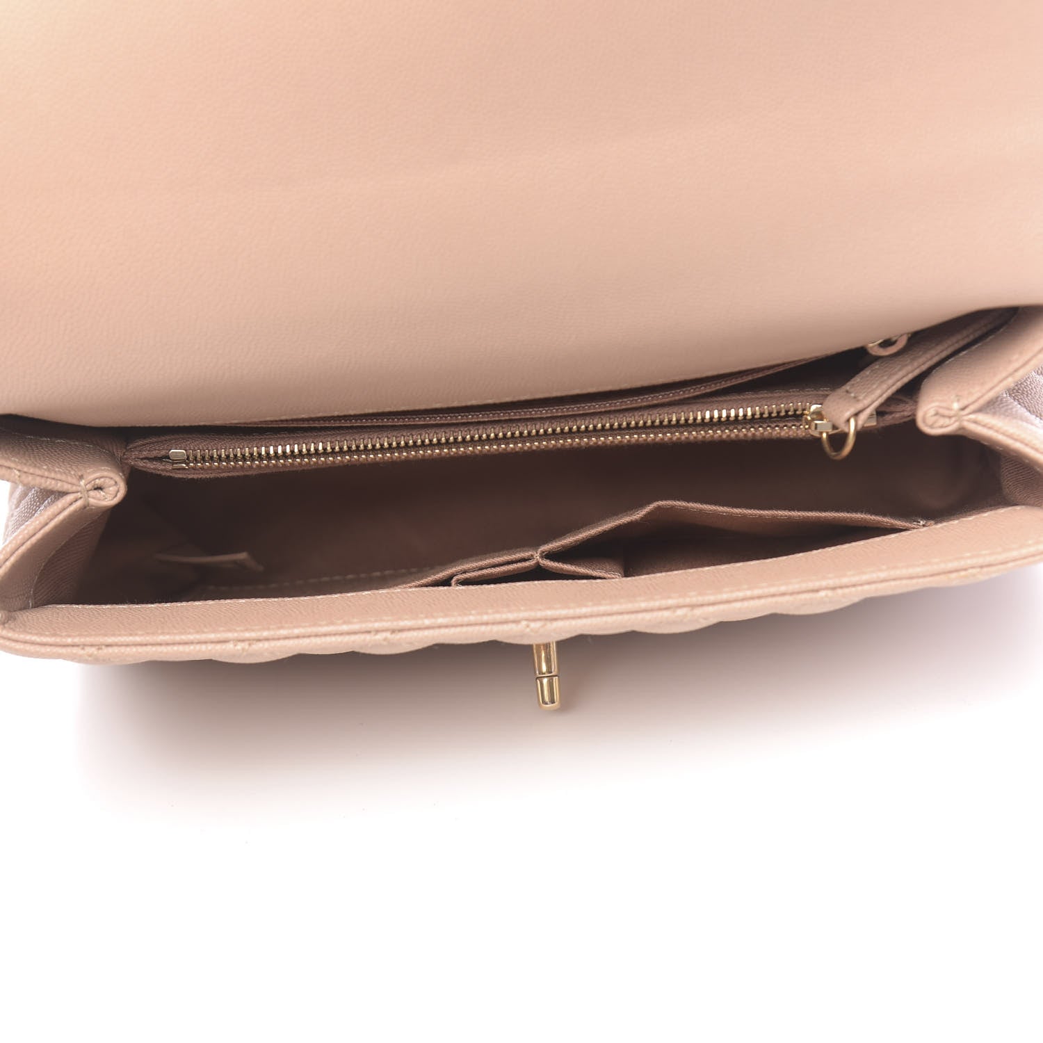 Chanel Caviar Quilted Small Coco Handle Flap Light Beige 5 of 10