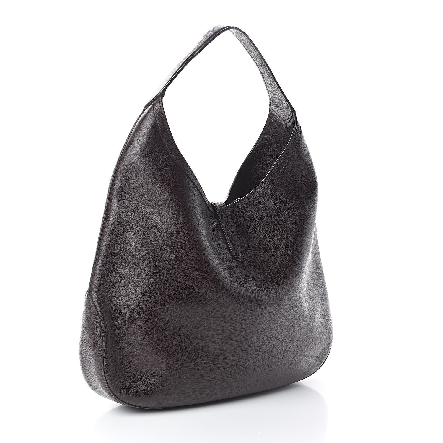 Gucci Soft Grained Calfskin Web Large Jackie Hobo Dark Brown 3 of 9