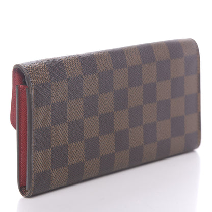 Louis Vuitton Damier Ebene Emilie Wallet Red 3 of 11