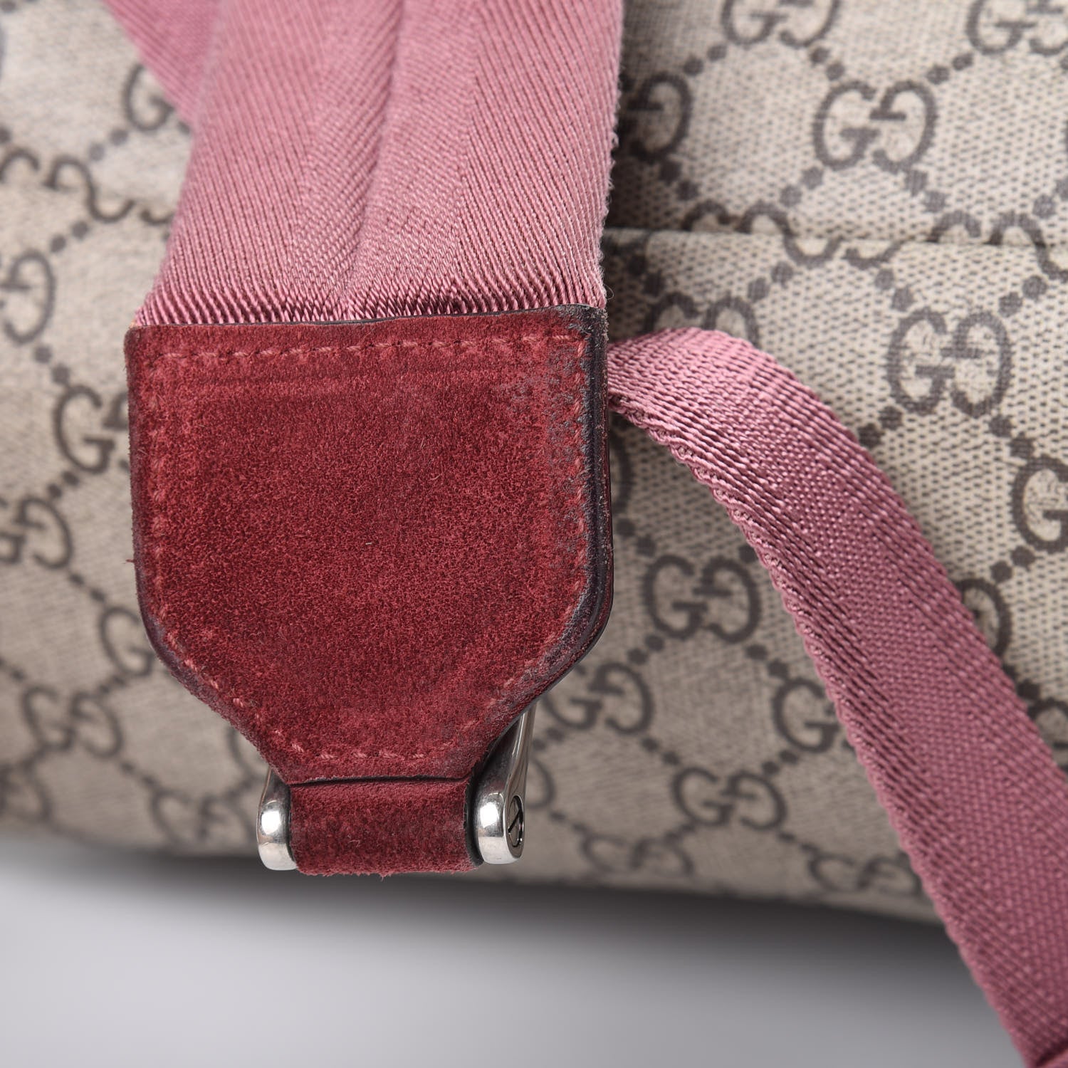 Gucci GG Supreme Monogram Blooms Medium Single Buckle Backpack Beige Multicolor Dry Rose 11 of 11
